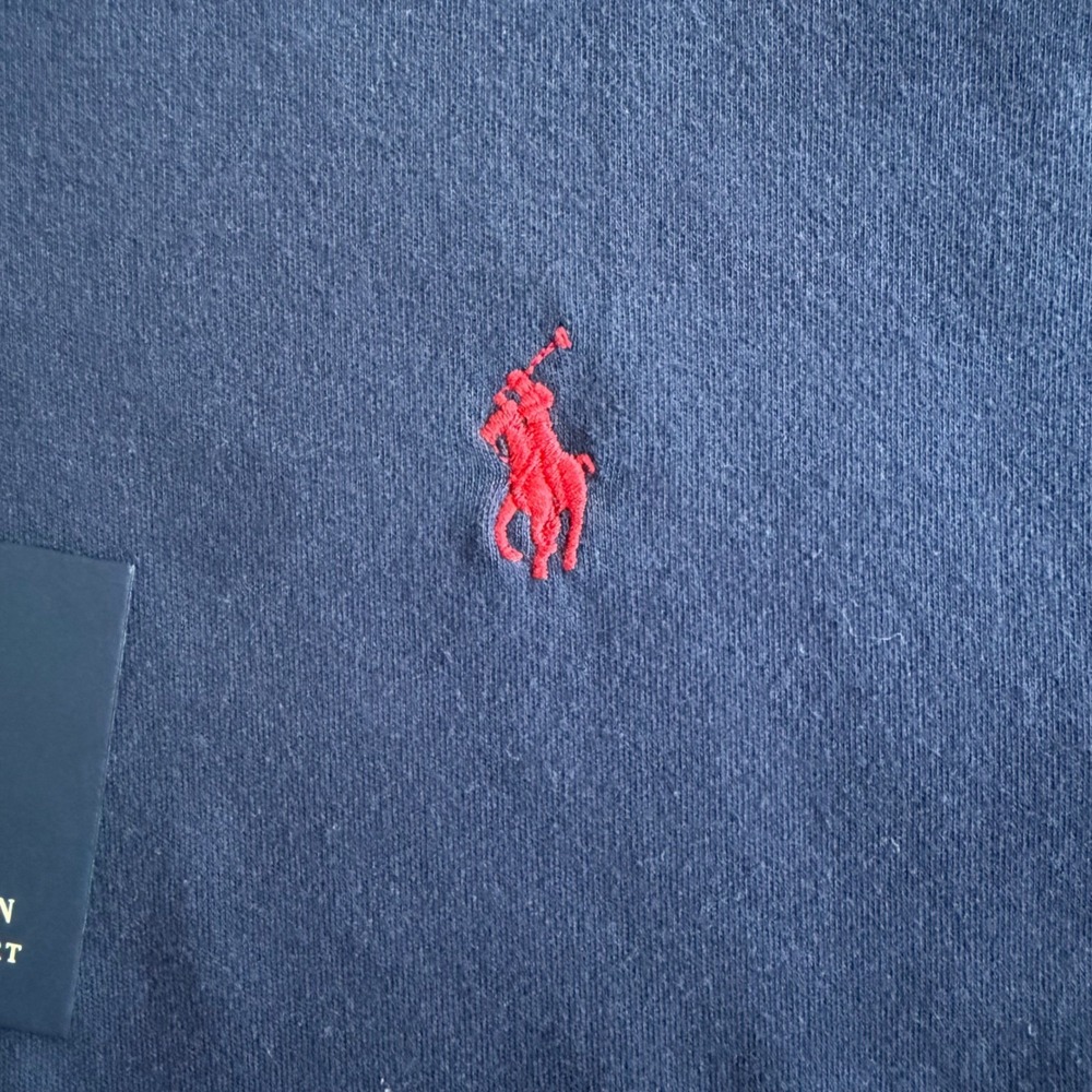 Polo Ralph Lauren Mens Interlock Polo Shirt Navy Blue Red Pony XXL New - Picture 5 of 11